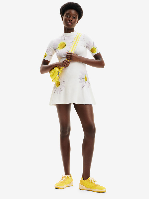 Desigual Desigual Margaritas weißes geblümtes Kleid für Damen