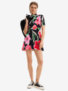 Desigual Desigual Boston rosa und schwarzes geblümtes Damen-Strickkleid