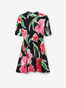 Desigual Desigual Boston rosa und schwarzes geblümtes Damen-Strickkleid
