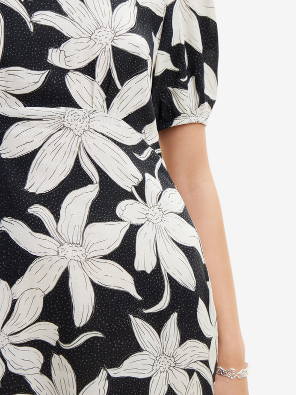 Desigual Desigual Nashville weiß und schwarz geblümtes Damenkleid