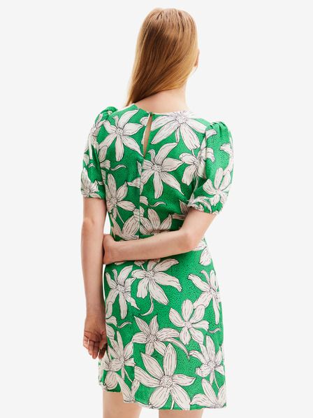 Desigual Desigual Nashville weiß-grünes geblümtes Damenkleid