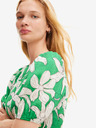 Desigual Desigual Nashville weiß-grünes geblümtes Damenkleid