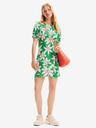 Desigual Desigual Nashville weiß-grünes geblümtes Damenkleid