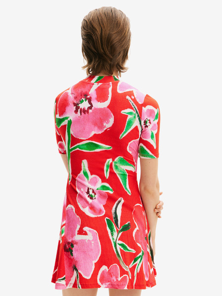 Desigual Rotes geblümtes Damen-Strickkleid Desigual Boston