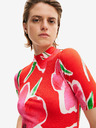 Desigual Rotes geblümtes Damen-Strickkleid Desigual Boston
