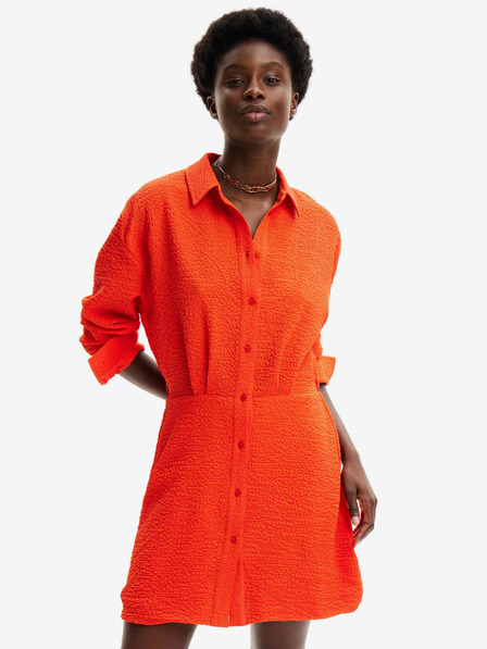 Desigual Orange Desigual Damen Milwaukee Shirt Kleid