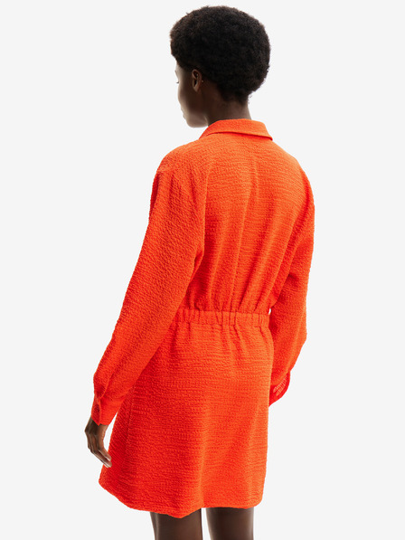 Desigual Orange Desigual Damen Milwaukee Shirt Kleid