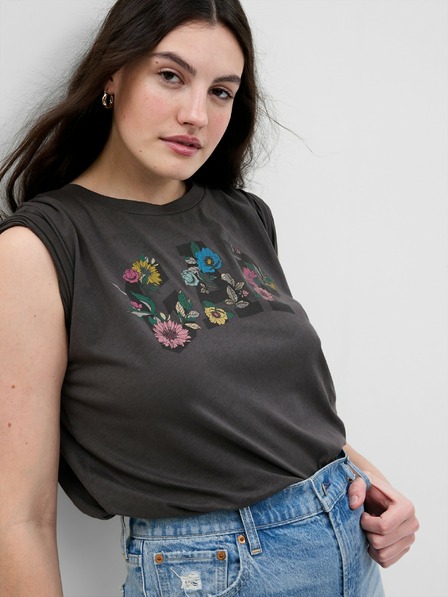 GAP T-Shirt mit geblümtem Logo GAP