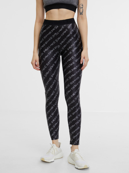 Versace Jeans Couture Schwarze gemusterte Damen-Leggings Versace Jeans Couture