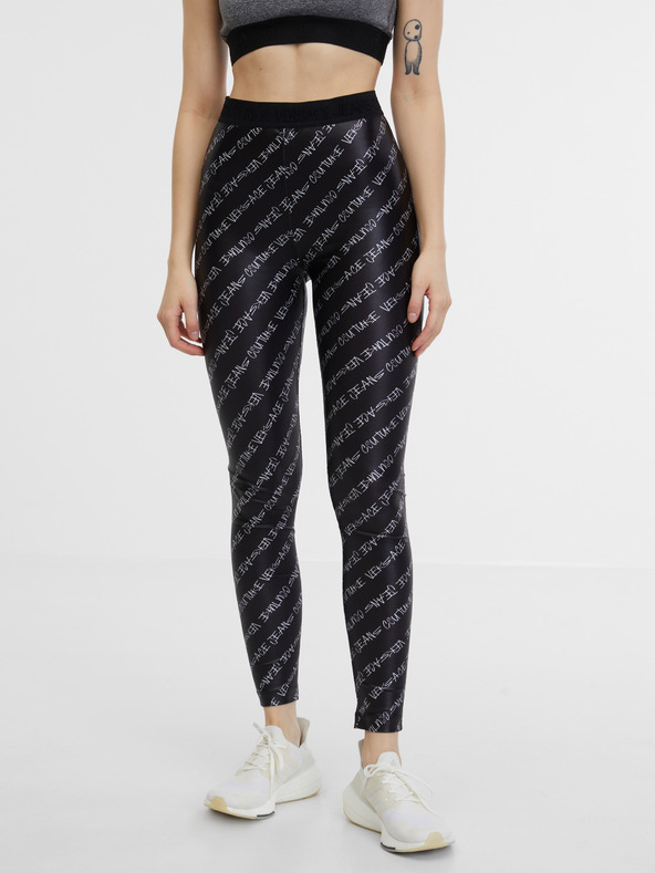Versace Jeans Couture Schwarze gemusterte Damen-Leggings Versace Jeans Couture