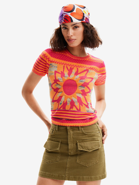 Desigual Desigual Sun Blue Frauen Orange Strick-T-Shirt