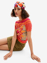 Desigual Desigual Sun Blue Frauen Orange Strick-T-Shirt