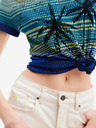 Desigual Blaues Desigual Dubai Damen-Strick-T-Shirt