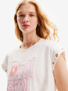 Desigual Cremefarbenes Damen-T-Shirt von Desigual Berlin