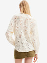 Desigual Desigual Milano cremefarbene Damen-Strickjacke aus Wollgemisch