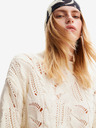 Desigual Desigual Milano cremefarbene Damen-Strickjacke aus Wollgemisch