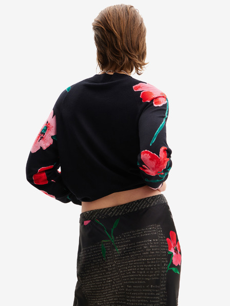 Desigual Schwarzer geblümter Damenpullover Desigual Demis