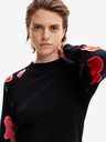 Desigual Schwarzer geblümter Damenpullover Desigual Demis