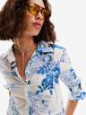 Desigual Blau-weiß gemustertes Damenhemd Desigual Flowers News