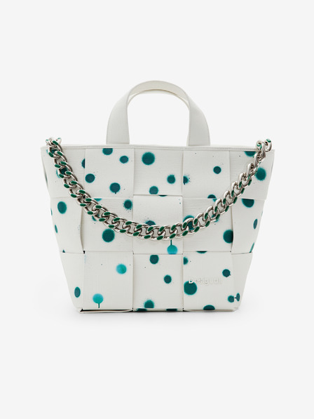 Desigual Weiße Damen Desigual New Splatter Valdivia Gemusterte Handtasche