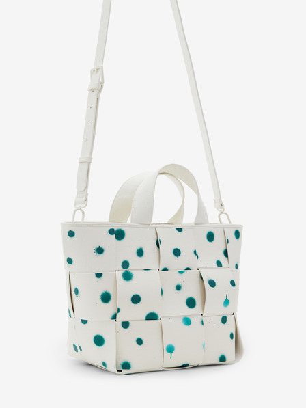 Desigual Weiße Damen Desigual New Splatter Valdivia Gemusterte Handtasche