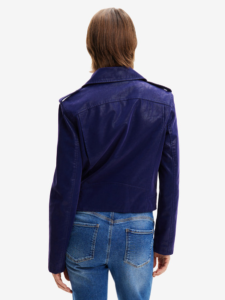 Desigual Dunkelblaue kurvige Damenjacke Desigual Harry aus Leder