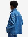 Desigual Blaue Damen-Jeansjacke mit Blumenmuster Desigual Flowers
