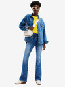 Desigual Blaue Damen-Jeansjacke mit Blumenmuster Desigual Flowers