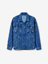Desigual Blaue Damen-Jeansjacke mit Blumenmuster Desigual Flowers