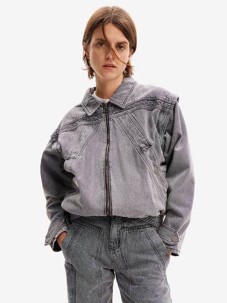 Desigual Hellgraue Desigual Tae Jeansjacke für Damen
