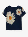 Desigual Desigual Danerys dunkelblaues geblümtes Mädchen-T-Shirt