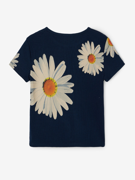 Desigual Desigual Danerys dunkelblaues geblümtes Mädchen-T-Shirt