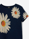 Desigual Desigual Danerys dunkelblaues geblümtes Mädchen-T-Shirt