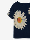 Desigual Desigual Danerys dunkelblaues geblümtes Mädchen-T-Shirt