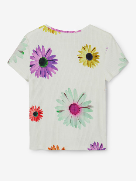 Desigual Weißes geblümtes Desigual Danerys Mädchen-T-Shirt