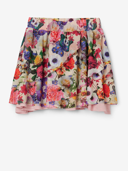 Desigual Desigual Bimba Rosa und Creme Mädchen Rock mit Blumenmuster