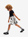 Desigual Weiß-schwarzes Desigual Bera Mädchen-Blumenkleid