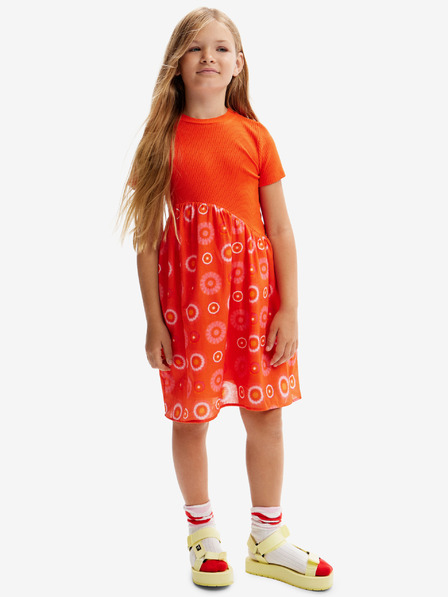 Desigual Orangefarbenes Desigual Andy Mädchenkleid