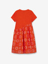Desigual Orangefarbenes Desigual Andy Mädchenkleid