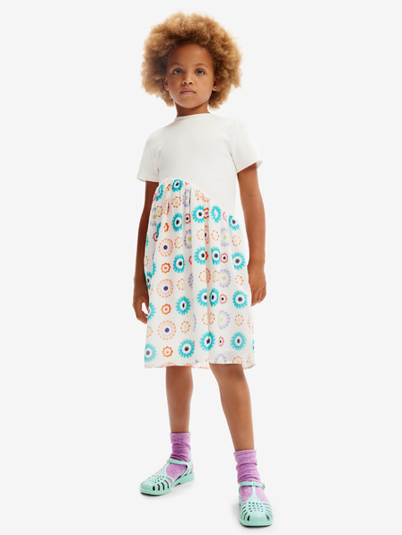 Desigual Weißes Desigual Andy Mädchenkleid