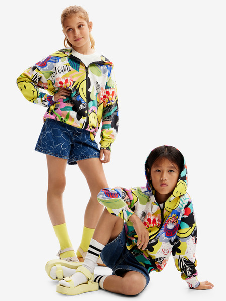 Desigual Desigual Carey Gelb Kinder gemusterte Zip Hoodie