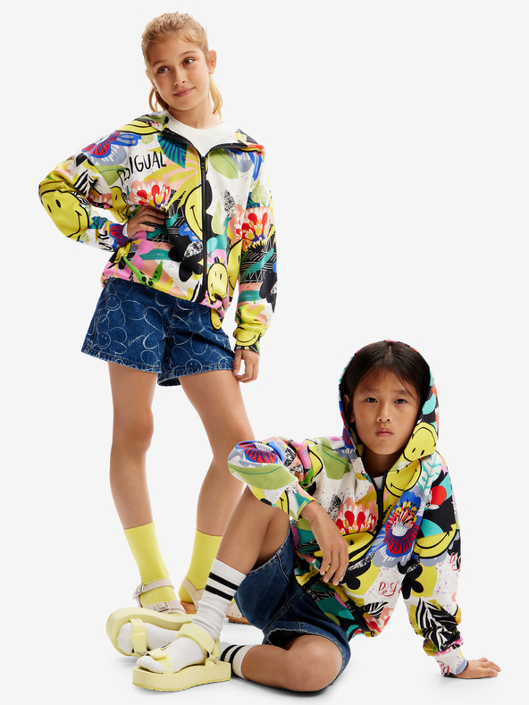 Desigual Desigual Carey Gelb Kinder gemusterte Zip Hoodie