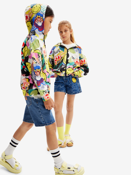Desigual Desigual Carey Gelb Kinder gemusterte Zip Hoodie