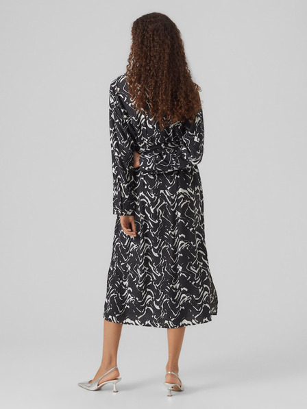Vero Moda Schwarzes gemustertes Damen-Shirt-Midikleid Vero Moda Cia