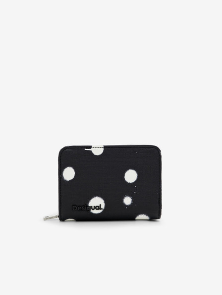 Desigual Weiße und schwarze Desigual Damen New Splatter Maya gemusterte Handtasche
