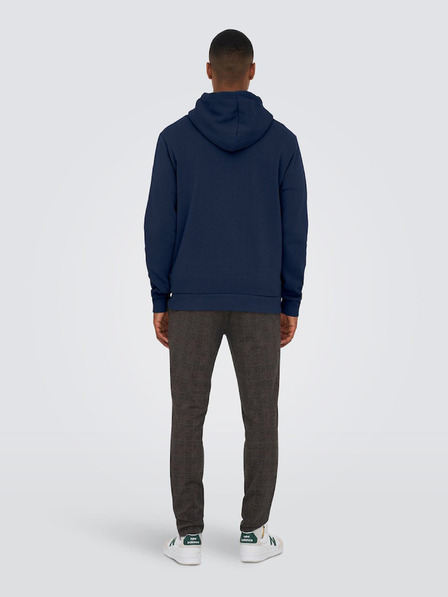 ONLY & SONS Dunkelblauer Basic-Kapuzenpullover für Herren ONLY & SONS Ceres