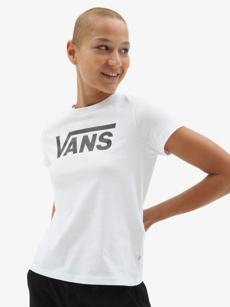 Vans Weißes bedrucktes Vans Flying V Crew Shirt für Frauen