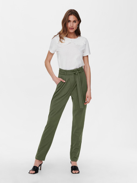 Jacqueline de Yong Khakifarbene Hose mit JDY Tanja Krawatte