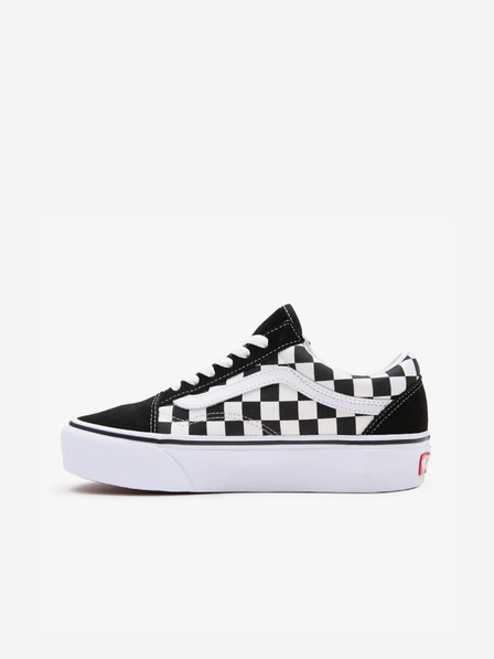 Vans Schwarz-weiß gemusterte Damen-Ledersneakers VANS UA Old Skool Platform