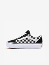 Vans Schwarz-weiß gemusterte Damen-Ledersneakers VANS UA Old Skool Platform